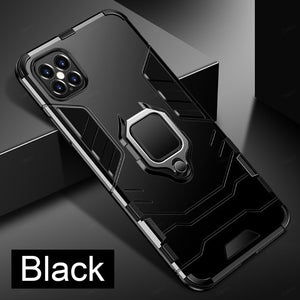 Armor Shockproof Case with Magnetic Car Holder Cover Case For iPhone 11 & 12 Series