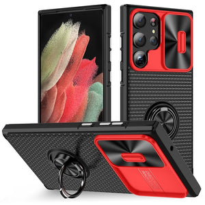 Magnetic Armor Camera Protector Car Holder Shockproof Silicone Case For Samsung Galaxy S23 series