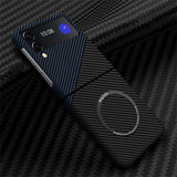 Carbon Fiber Pattern Magsafe Magnetic Wireless Charging Hard Case for Samsung Z Flip 4 3
