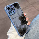 Goth Lily Diamond Lens Protection Soft Case For iPhone 14 13 12 series