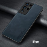 Luxury Carmera Lens Protection Car Magnetic Shockproof PU Leather Phone Case For Samsung S21 Plus Ultra