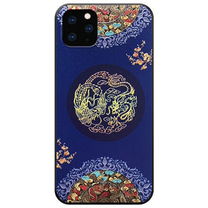 Embossed 3D Antiquity Style Shockproof Cover Case for iPhone 12 Series