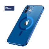 Magnetic Safe Transparent Clear Electroplating Frame Silicone TPU Phone Case For iPhone 12 Series