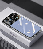 Luxury Glass Metal Lens Film Protection TPU Soft Case For iPhone 14 13 12 series