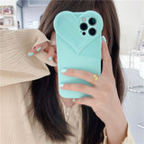 Ins 3D Stereo Love Heart Camera Girly Clear Case for iPhone 12 11 Series