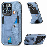 Carbon Fiber Leather Wallet Case for iPhone 13 12 11 Series