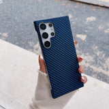Carbon Fiber Pattern Frameless Matte Shockproof Case For Samsung Galaxy S23 S22 S21 series
