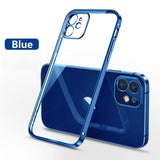 Luxury Classic Plating Frame Transparent Silicone Phone Case for iPhone 13 12 11 Series