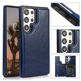 PU Leather Magnetic Closure Wallet Case for Samsung Galaxy S23 Ultra Plus