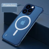 Magsafe Magnetic Frameless Matte Borderless Soft TPU Case For iPhone 15 14 13 12 series