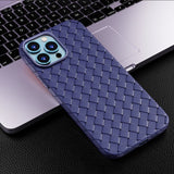Luxury Weave Soft Silicone Matte Grid Shockproof Case for iPhone 13 12 Series
