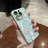 Trendy Printing Magnetism Blossoms Case For iPhone 14 13 12 series