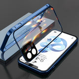 Double Sided Glass Magnetic Metal Phone Case With Camera Lens Protection Magnet Cover| For iPhone 13 12 11 Series
