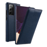 Vertical Open Genuine Leather Flip Phone Case For Samsung Galaxy Note 20 Ultra 5G