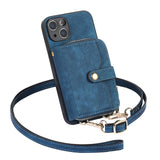 Zipper Wallet Leather Crossbody Lanyard Card Holder Case For iPhone 14 13 12 series