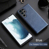 Retro Leather Soft Silicone TPU Edge Back Cover for Samsung Galaxy S22 Ultra Plus