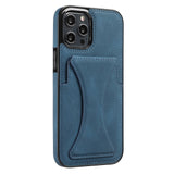 Luxury Card Slot Bracket Leather Case For iPhone 13 12 11 Series