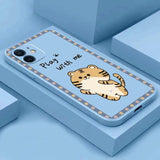 Cartoon Cute Shark Tiger Case for iPhone 13 12 11 Pro Max Mini