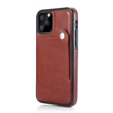 Vintage PU Leather Flip Case Card Slot Back Cover For iPhone 11 Series