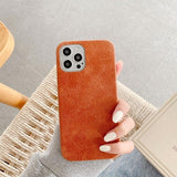 Luxury Leather Plain Candy Color Matte Waterproof Phone Case For iPhone 12 Series