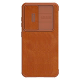 Flip Leather Card Slot Case with Slide Camera Cover For Samsung S23 Ultra Plus