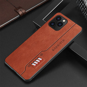 Luxury PU Leather Soft Edge Back Case For iPhone 12 11 Pro Max