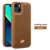 Cooling Mesh Leather Case for iPhone 13 12 11 Pro Max