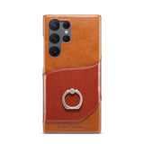 PU Leather with Build in Card Slot Holder Kickstand Case for Samsung Galaxy S23 Ultra Plus