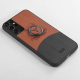 Luxury Shockproof Car Magnetic Ring Holder Canvas Cloth Phone Case For Samsung S21 Series