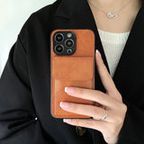 Retro Leather Wallet Card Holder Case For iPhone 13 12 11 Pro Max