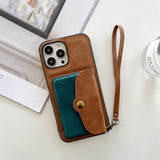 Luxury Wallet Shockproof Card Holder Strap Leather Case for iPhone 13 12 11 Pro Max Mini