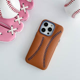 Hand Stitched Baseball Luxury Leather Creative Case For iPhone 14 13 12 Series