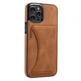 Luxury Card Slot Bracket Leather Case For iPhone 13 12 11 Series