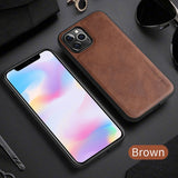 Shockproof Soft Silicone Edge Back Cover PU Leather Case For iPhone 12 Series