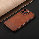 Luxury Leather Texture TPU Camera Lens Protection Case for iPhone 13 12 11 Mini Pro Max