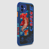 3D Relief Fish Pattern Embossed Side Tassel Rope All inclusive Phone Case For iPhone 12 11 XS XS MAX