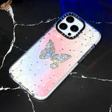 Cute Glitter Diamond 3D Butterfly Armor Lovely Bling Case For iPhone 14 13 12 series