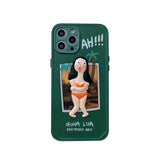 3D Spoof Oil Painting Cartoons Creative Minimalism Case For iPhone 12 11 XS Series