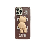 Cute Trend Creative 3D Teddy Bear Cartoons Case For iPhone 12 12 Series