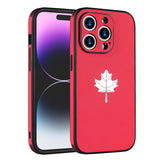 Luxury Leather Maple Leaf Bumper Shockproof Soft Case For iPhone 14 13 12 series