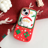3D Cute Folding Bracket Christmas Elk Deer Santa Claus 
 Soft Case for iPhone 15 14 13 series