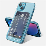 Luxury Transparent Card Slot Holder Wallet Case for iPhone 13 12 11 Pro Max