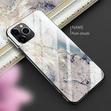 Luxury Marble Glass Silicone Phone Case for iPhone 12 11 Pro MAX