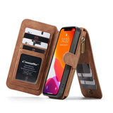 Luxury Fashion Multi-functional Leather Zipper Flip Wallet Case For iPhone 12 Series