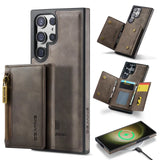 Zipper Cards Slots Detachable Leather Wallet Case For Samsung Galaxy S23 S22 S21 Series