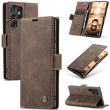 Retro Magnetic Card Holder Wallet Case For Samsung Galaxy S23 Ultra Plus