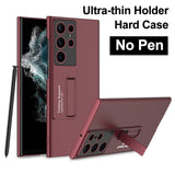 Leather Wrist Strap Holder Matte Case for Samsung Galaxy S22 Series
