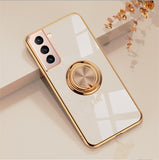 Luxury Plating Soft TPU Ring Holder Phone Case For S21 Series