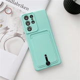 Soft Silicone Wallet Card Holder Shockproof Case For Samsung Galaxy S23 S22 S21 series