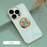 Luxury Plating Magnetic Ring Holder Case for iPhone 14 13 12 series